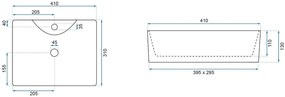 Rea Demi Mini, umývadlo na dosku 410x310x130 mm, imitácia kameňa-Aiax Shiny, REA-U6504