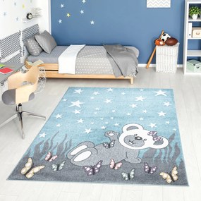 Dekorstudio Modrý koberec ANIME pre deti - medvedík 916 Rozmer koberca: 120x160cm