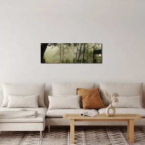 Obraz rannej hmly (s hodinami) (90x30 cm)