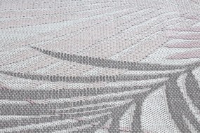Koberec SISAL SION palmové listy, tropický 2837 ecru / ružový