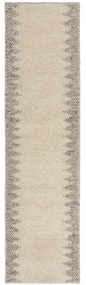 Flair Rugs, Ručne tkaný behúň Minerals Border Natural, 60x230, béžová, chodba / predsieň