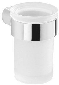 Gedy - Nástenný stojanček na zubné kefky PIRENEI mliečne sklo/lesklý chróm