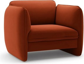 Zamatové kreslo v tehlovej farbe Georgia – Micadoni