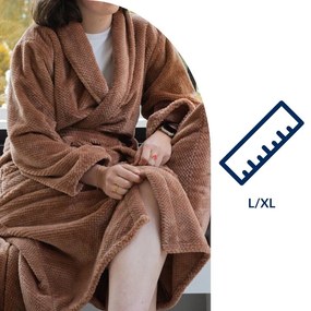 Hnedý župan z mikroplyšu veľkosť L/XL Pippa – Tiseco Home Studio