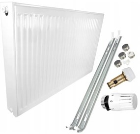 Invena Prov V22, panelový oceľový radiátor 500x900 mm, 1238W, pre spodné a bočné pripojenie, biela, INV-UG-93-509-KPL