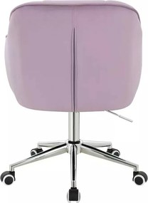 LuxuryForm DESIGN Stolička AVOLA VELUR na striebornej podstave s kolieskami - levanduľa