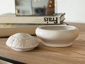 Biela porcelánová miska s viečkom BAKJA