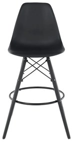 Tempo Kondela Barová stolička, čierna, plast/drevo, CARBRY NEW