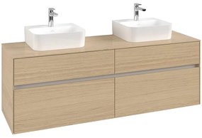 VILLEROY &amp; BOCH Collaro závesná skrinka pod dve umývadlá na dosku, 4 zásuvky, 1600 x 500 x 548 mm, Nordic Oak, C10700VJ