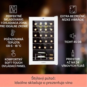 Klarstein Shiraz 24 Uno, vinotéka, 63 l, 24 fliaš, 5-18°C, dotykový ovládací panel