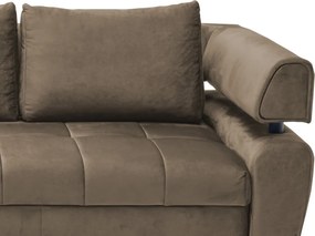 Rohová sedacia súprava Paris, svetlo hnedá látka, ľavý roh