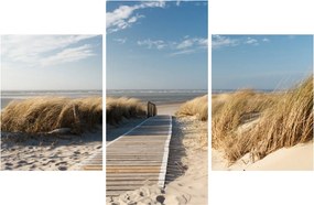 Obraz - Piesočná pláž na ostrove Langeoog, Nemecko (90x60 cm)