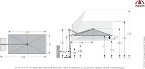 Doppler ACTIVE 240 x 135 cm - moderný slnečník s bočnou nohou - 2. akosť (S303)
