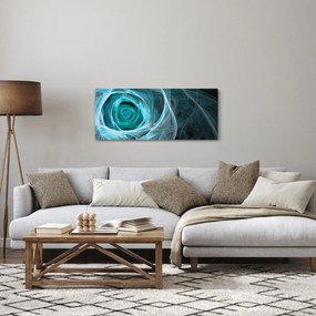 Obraz - Abstraktné ruže modrá s čiernym pozadím (120x50 cm)