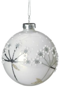 SKLENENÁ VIANOČNÁ BANKA NA STROMČEK SADA 4 KS (FI) 8 CM VZOROVANÁ