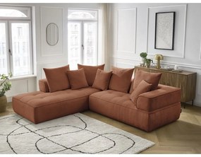 Terakotová ženilková rohová pohovka (ľavý roh/do L) Whesley – Bobochic Paris