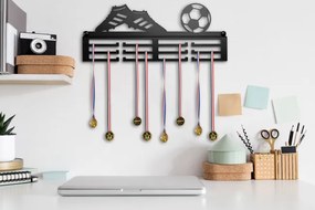 Nástenný vešiak na medaily LOPTA čierny