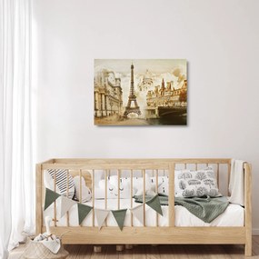 Sklenený obraz - Parížske pamiatky (70x50 cm)