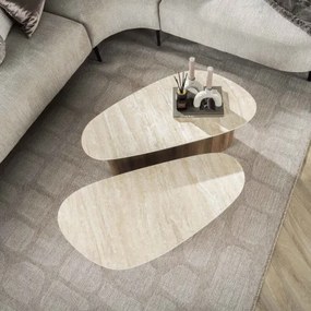Konferenčný stôl 45-63 Romano 2-set Ceramic Travertine  - Komfort-nábytok