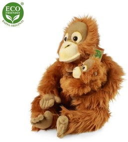 Plyšový orangutan s mláďaťom 28 cm ECO-FRIENDLY