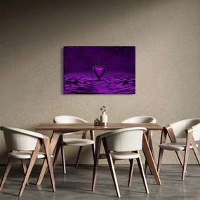 Obraz fialového srdca (90x60 cm)