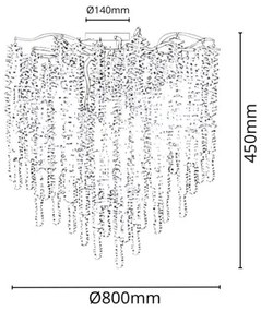 Krištáľový prisadený luster 12xG9/40W/230V zlatá