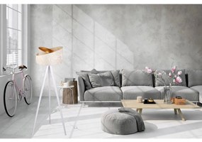 Stojacia lampa Werona 7, 1x krémové textilné tienidlo so vzorom, g, wb