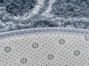 TZ Sivo-modrý okrúhly vzorovaný koberec shaggy Decor Latern Rozmer: 120 cm