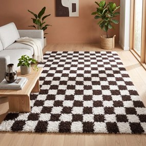 Hnedý/krémovobiely koberec 160x230 cm Grida – ESTE