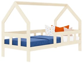 Detská posteľ domček FENCE 2v1 z dreva so zábranou