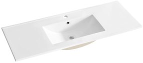 Keramické zápustné umývadlo Lava 120 cm biele