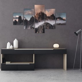Obraz - Talianske dolomity schované v hmle (125x70 cm), 40 ďalších rozmerov
