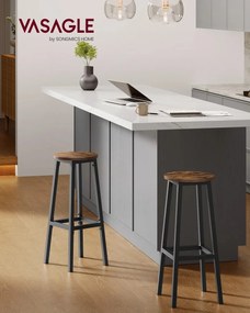Sada 2 ks barových židlí Vasagle Farry hnědá/černá