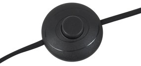 Retro stojaca lampa čierna so zeleným sklom - Denise