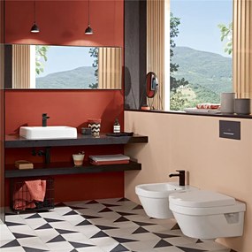 VILLEROY &amp; BOCH Architectura Combi-Pack, závesné WC s DirectFlush + WC sedátko s poklopom, s QuickRelease a Softclosing, biela alpská, s povrchom CeramicPlus, 5684HRR1