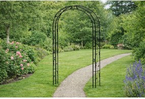 Kovový zahradní květinový oblouk BestBerg BBFA-10B / 260 × 134 × 38 cm / černá