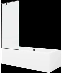 Mexen Cube obdĺžniková vaňa 170 x 80 cm s obkladom a 1-krídlovou sprchovou zástenou 80 cm, Čierny vzor - 550517080X9508007070