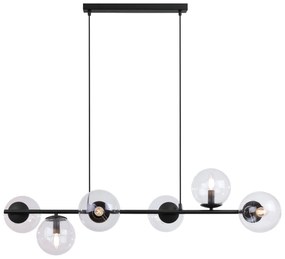 Závesne svietidlo Paris, 6x transparentné sklenené tienidlo, B