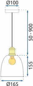 Toolight, keramická závesná lampa 1xE27 APP1007-1CP, biela, OSW-07534