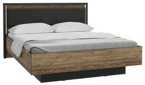 Dvojlôžková posteľ s úložným priestorom OREN 160x200 cm hnedá/čierna