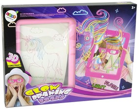 LEAN TOYS 3D Svietiaca tabuľa – modrá