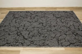Metrážny koberec Marble 75 mramor, tmavosivý / čierny