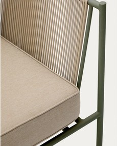 Zelené/béžové kovové záhradné kreslo Zivia – Kave Home