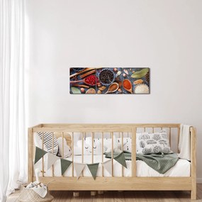 Obraz - Korenie (s hodinami) (90x30 cm)
