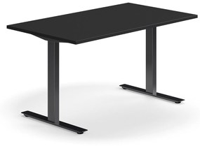 Kancelársky stôl QBUS, rovný, 1400x800 mm, T-rám, čierny rám, čierna