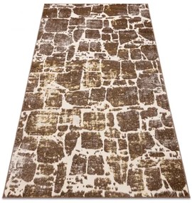 Moderný MEFE koberec 6184 Dlažba, tmavo-béžový