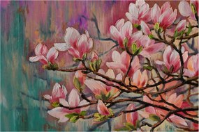 Obraz - Olejomaľba, Rozkvitnutá sakura (90x60 cm)