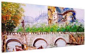 Obraz - Olejomaľba mesta (120x50 cm)