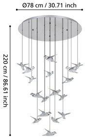 Eglo 390402 - LED Stmievateľný luster na lanku PARATEBUENO 17xLED/3W/230V chróm