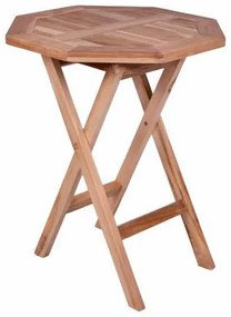 DIVERO záhradný stolík z teakového dreva, priemer 60cm